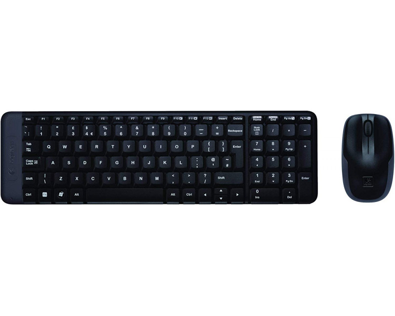 Logitech MK220 wireless keyboard mouse combo(black)-renewed